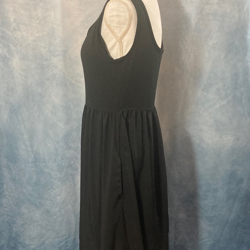 🏵️2for$40🏵️ Serra Black Sleeveless Midi Dress Built-In Bra Knit Top Flowy Skirt - Picture 8 of 16